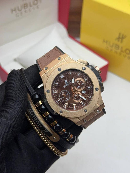 Hublot Watch & Bracelet Combo – Timeless Luxury for Men