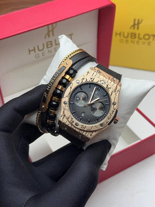 Hublot Watch & Bracelet Combo – Timeless Luxury for Men