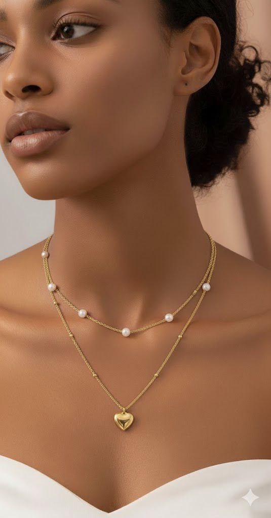 Stainless Steel Double Layer Necklace