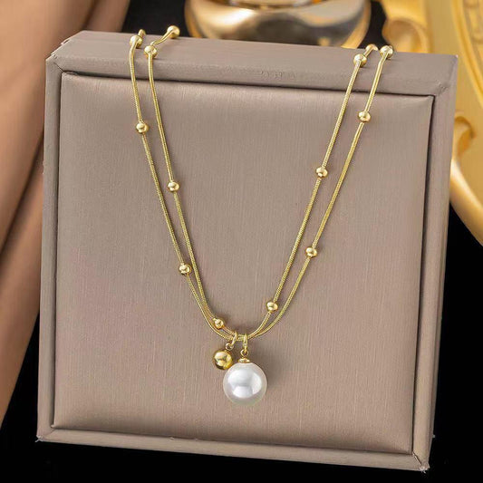 Stainless Steel Double Layer Necklace
