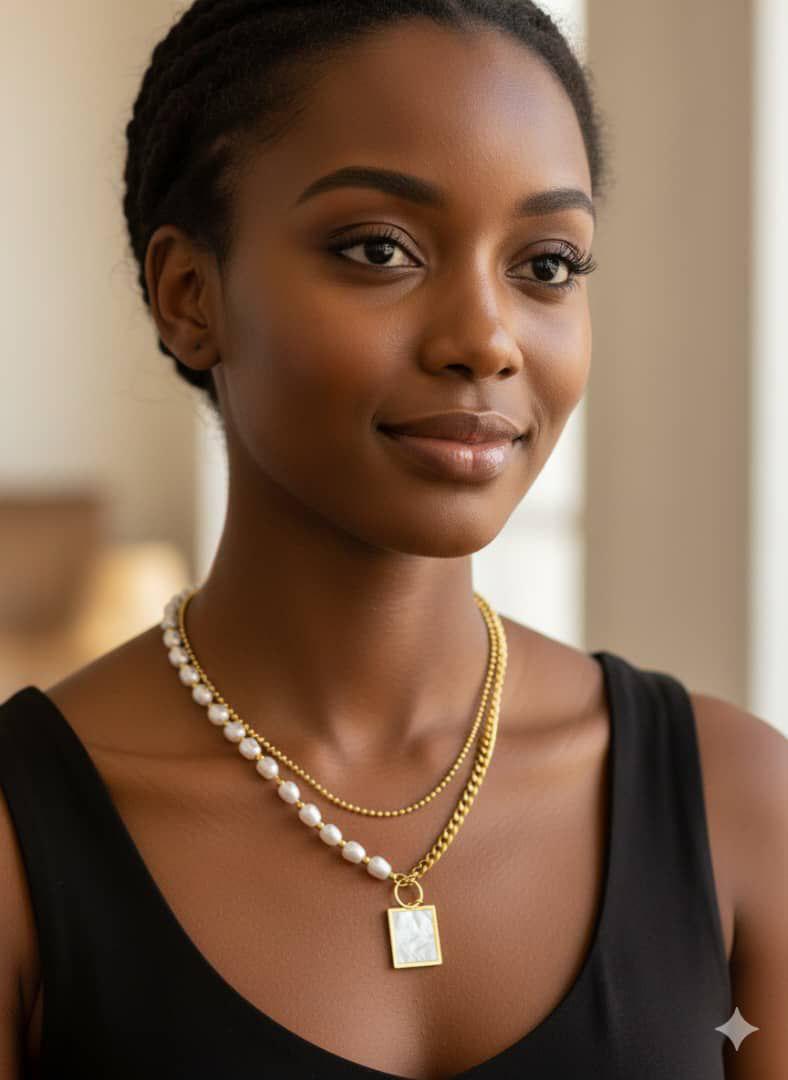 Stainless Steel Double Layer Necklace