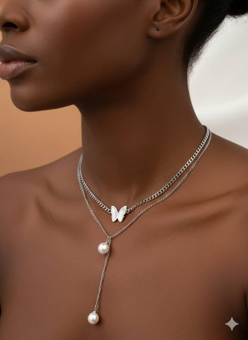 Stainless Steel Double Layer Necklace