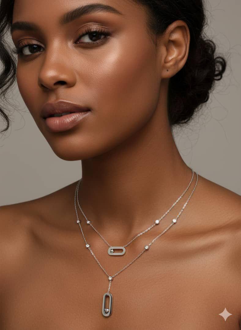 Stainless Steel Double Layer Necklace