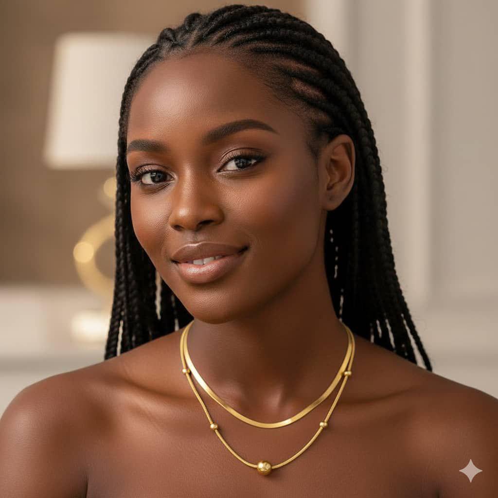 Stainless Steel Double Layer Necklace